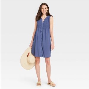 Women’s Sleeveless Smocked Dress- Knox Rose-Blue